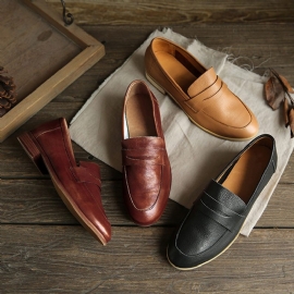 Dikke Lederen Retro Casual Platte Damesschoenen | Cadeau Schoenen