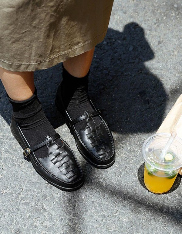 Geweven Mary Jane-schoenen Met T-band Voor Dames