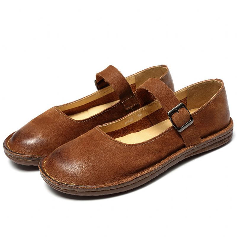 Handgemaakte Retro Platte Gesp | Cadeau Schoenen | 35-42