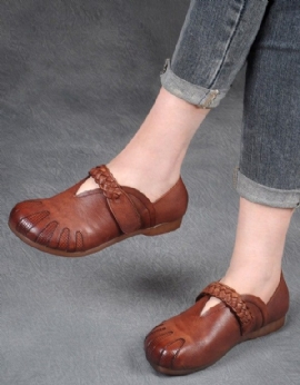 Handgemaakte Zachte Dames Retro Platte Schoenen