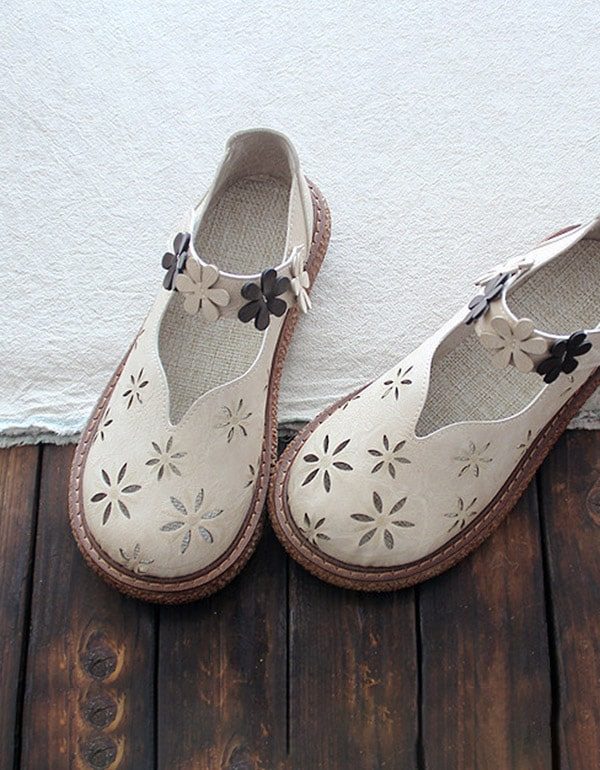 Holle Comfortabele Retro Handgemaakte Schoenen Met Dikke Zolen