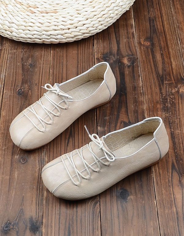 Lace Up Spring Simple Dames Platte Schoenen