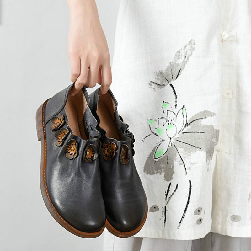 Lente Bloem Platte Schoenen Retro Schoenen | Cadeau Schoenen