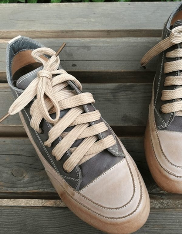 Leren Casual Platte Damesschoenen Met Veters