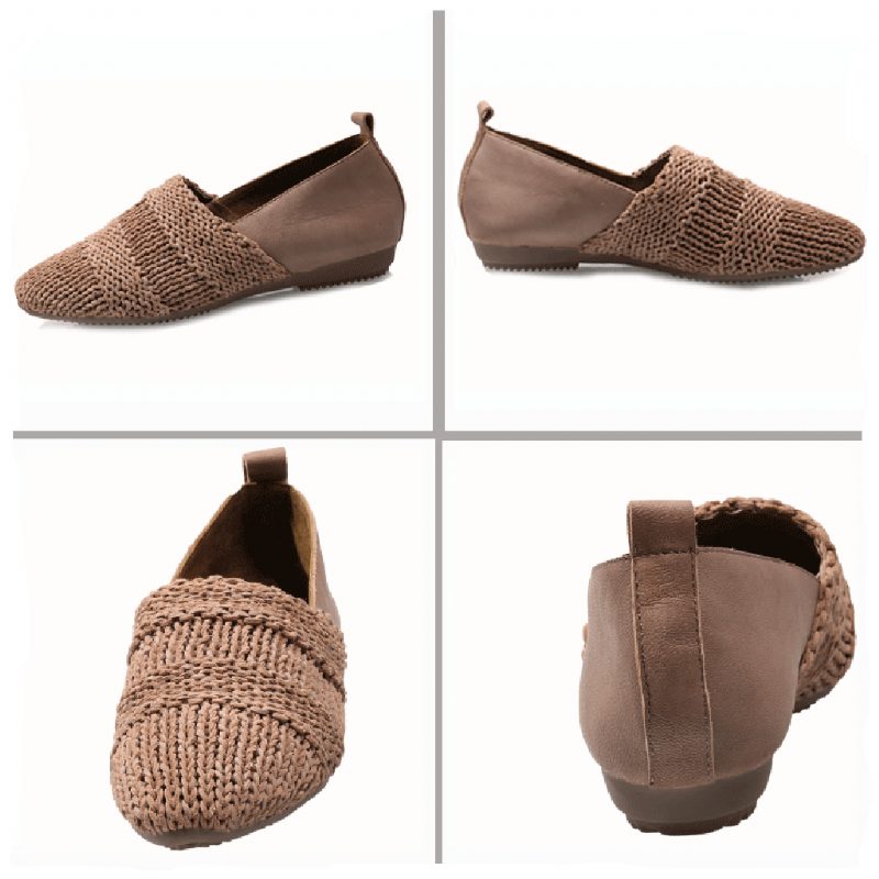 Leren Casual Platte Zachte Bodem Mode Damesschoenen | Cadeau Schoenen