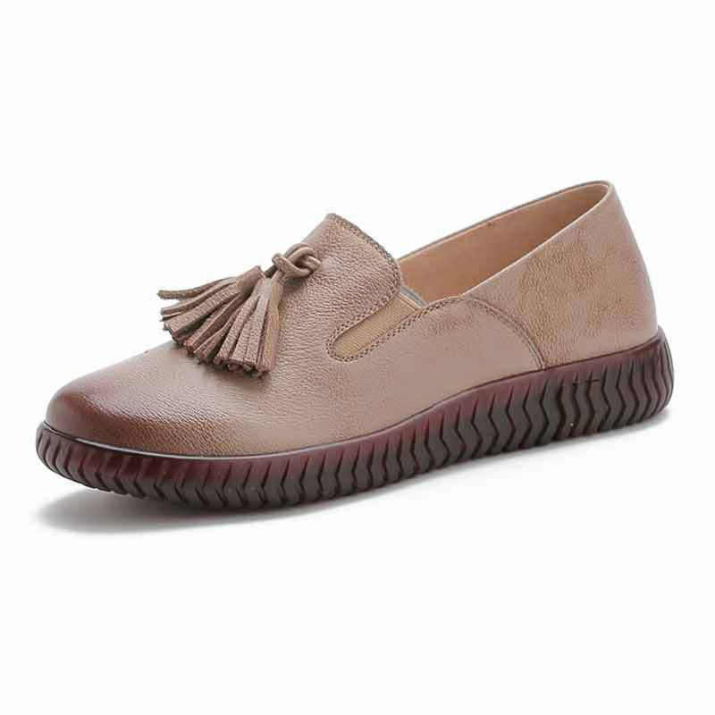 Leren Platte Casual Retro Damesschoenen | Cadeau Schoenen