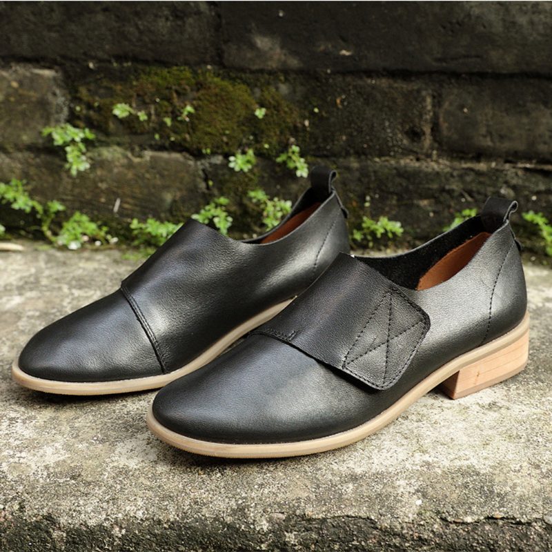 Leren Retro Casual Platte Schoenen In Britse Stijl | Cadeau Schoenen