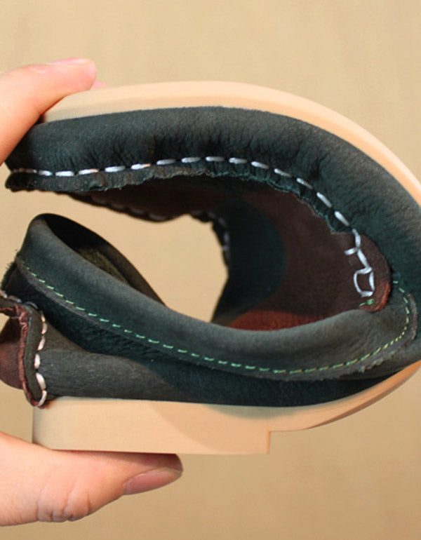 Platte Handgemaakte Leren Loafers