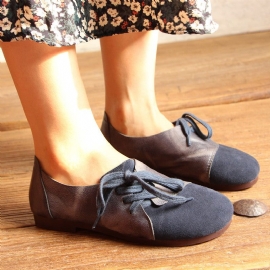 Retro Leren Dames Platte Schoenen 34-41 | Cadeau Schoenen