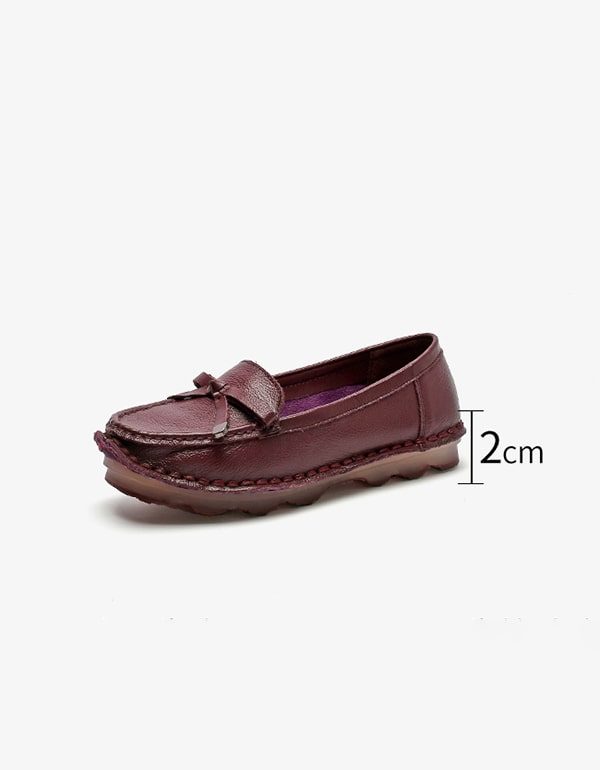 Retro Platte Zachte Leren Comfortabele Loafers