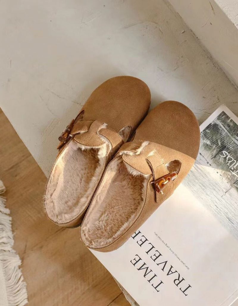 Suède Instappers Birkenstock-schoenen Met Ronde Kop