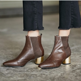 Chelsea Boots Met Dikke Hak En Puntige Hak 35-41