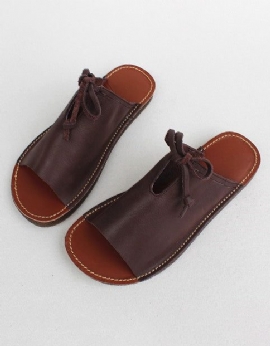 Comfortabele Retro-slippers Van Zacht Leer 35-41