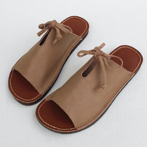 Comfortabele Retro-slippers Van Zacht Leer 35-41