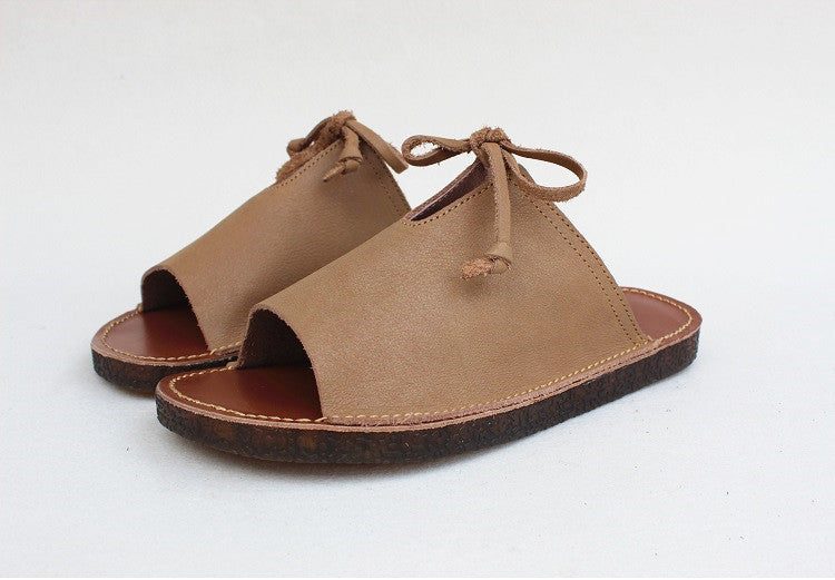 Comfortabele Retro-slippers Van Zacht Leer 35-41