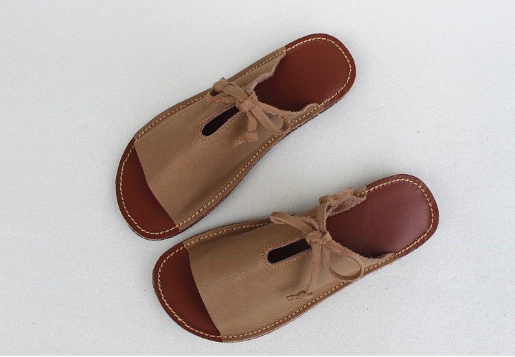 Comfortabele Retro-slippers Van Zacht Leer 35-41