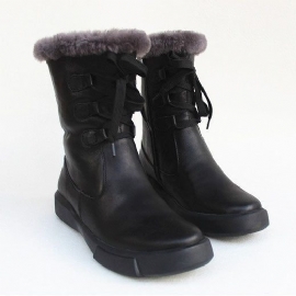 Halflange Winterlaarzen Van Puur Leer | Cadeau Schoenen | 35-41