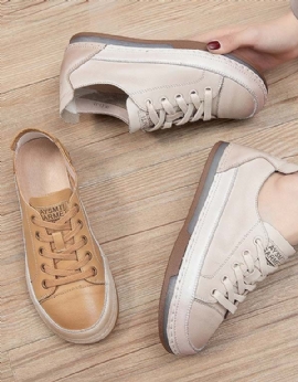 Casual Leren Sneakers Met Veters Voor Dames