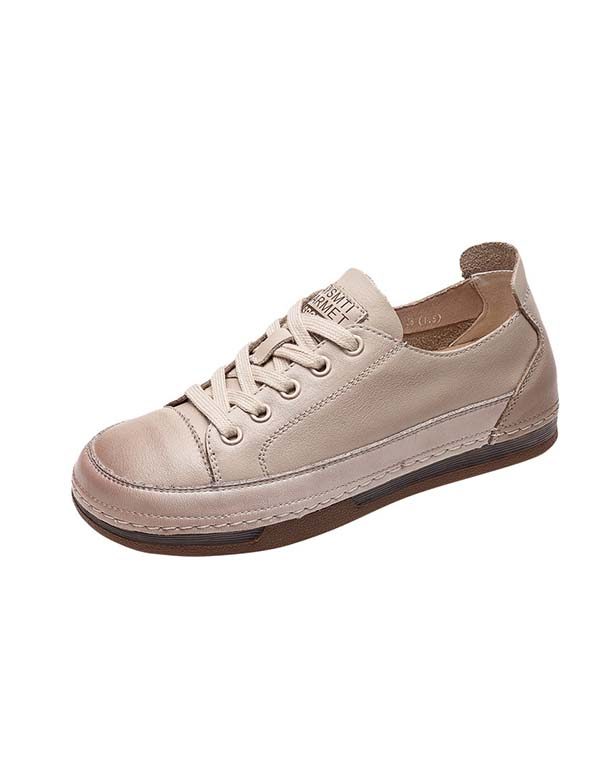 Casual Leren Sneakers Met Veters Voor Dames