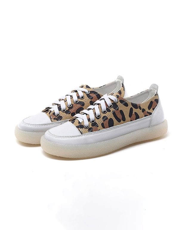 Casual Schoenen Van Canvas Voor Dames Met Luipaardprint