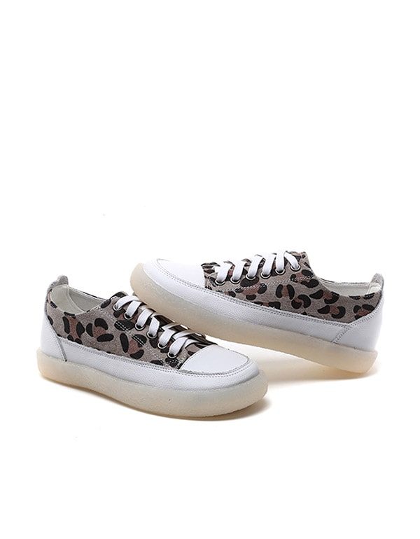 Casual Schoenen Van Canvas Voor Dames Met Luipaardprint