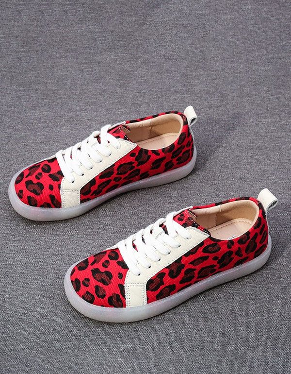 Casual Schoenen Voor Dames Met Luipaardprint