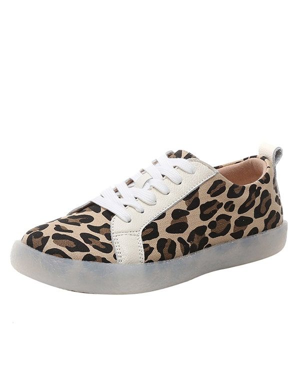 Casual Schoenen Voor Dames Met Luipaardprint