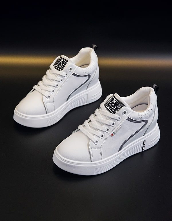 Casual Witte Leren Damessneakers