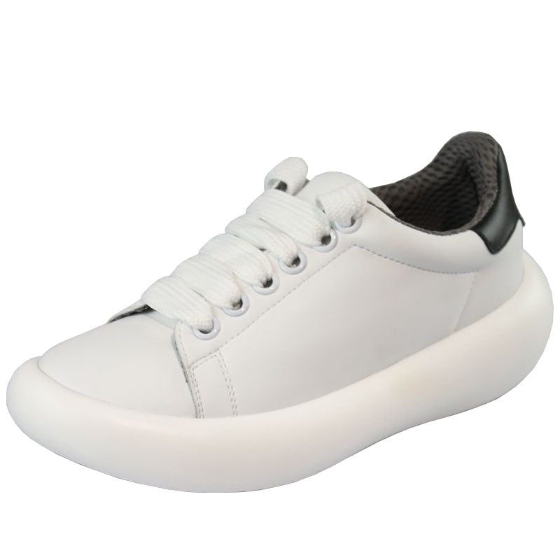 Lente Lace Up Zachte Bodem Casual Schoenen Wit