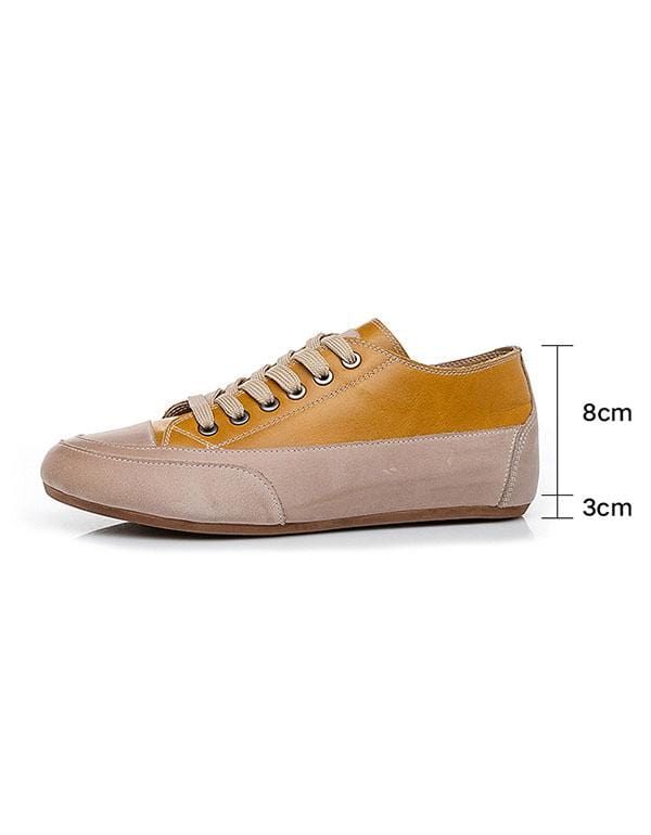 Leren Casual Platte Damesschoenen Met Veters