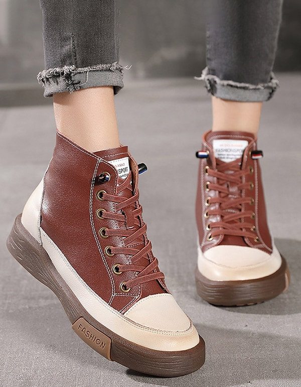 Winter Lederen Pluche Comfortabele Casual Sneakers