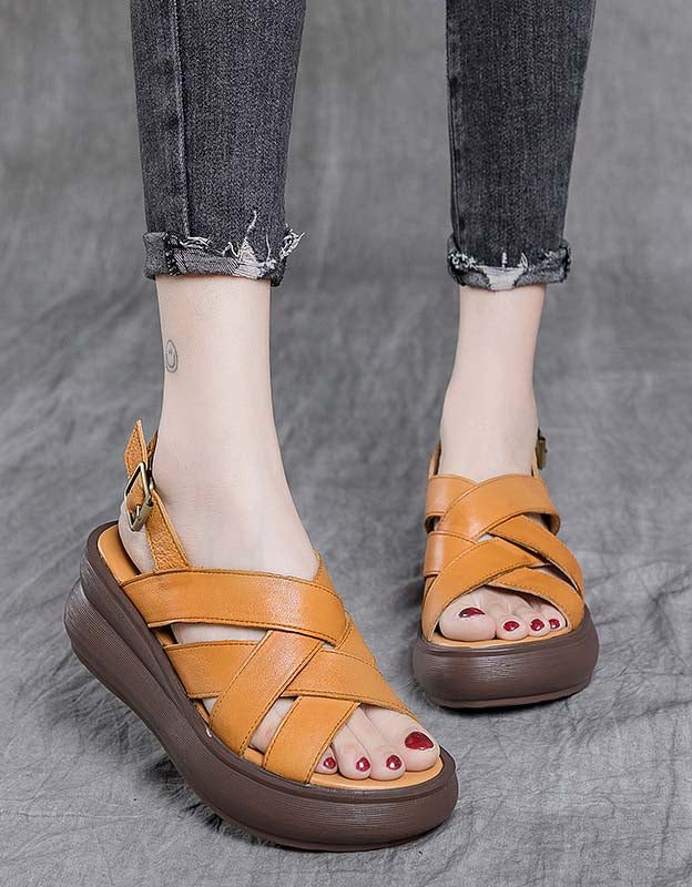 Cross Bandjes Zomervakantie Wedge Sandalen