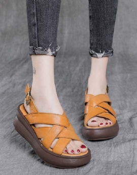 Cross Bandjes Zomervakantie Wedge Sandalen