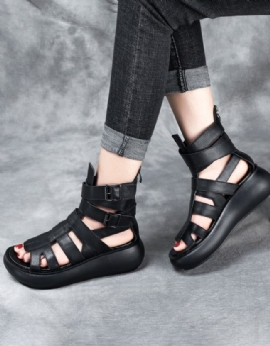 Cross Strap Sandalen Zomerlaarzen Zwart