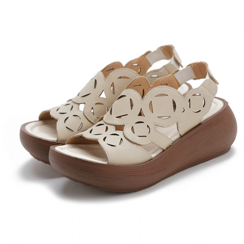 Fish Toe Hollow Wedge Dames Sandalen Slingback