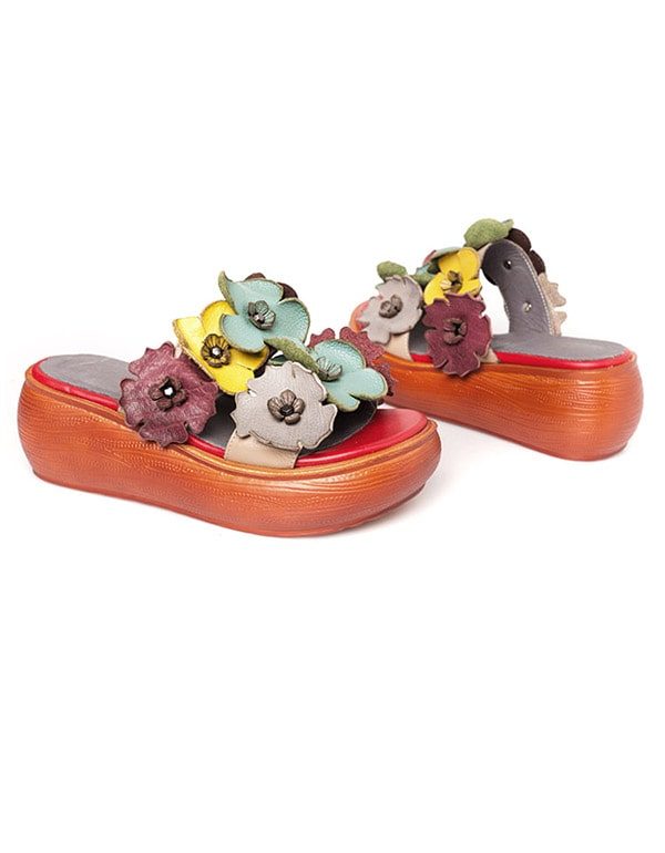 Handgemaakte Bohemen Bloem Zomer Slippers