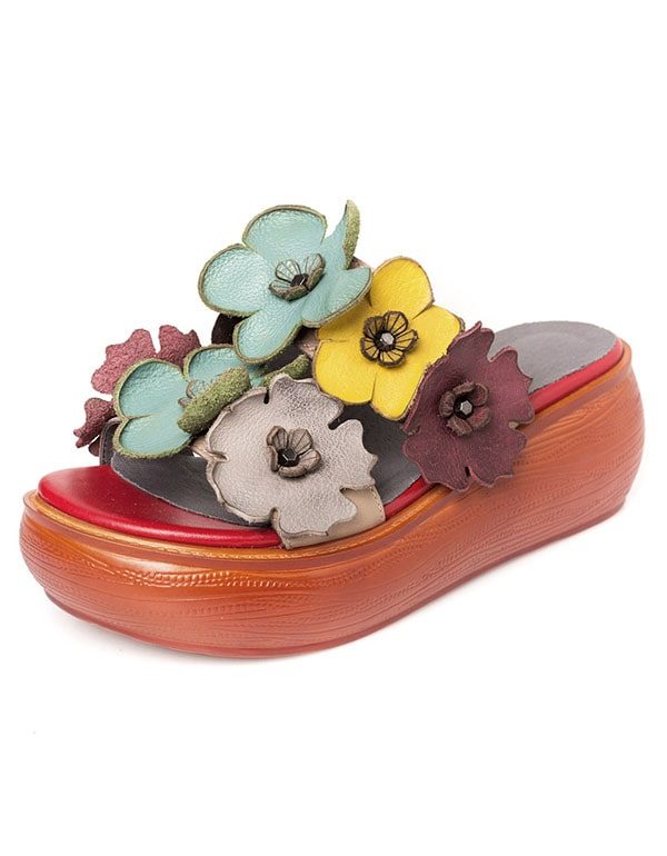 Handgemaakte Bohemen Bloem Zomer Slippers