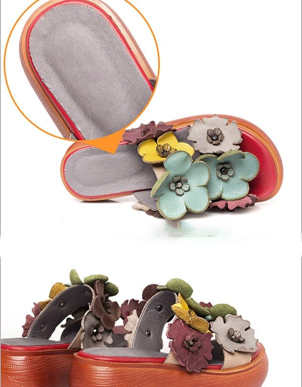 Handgemaakte Bohemen Bloem Zomer Slippers