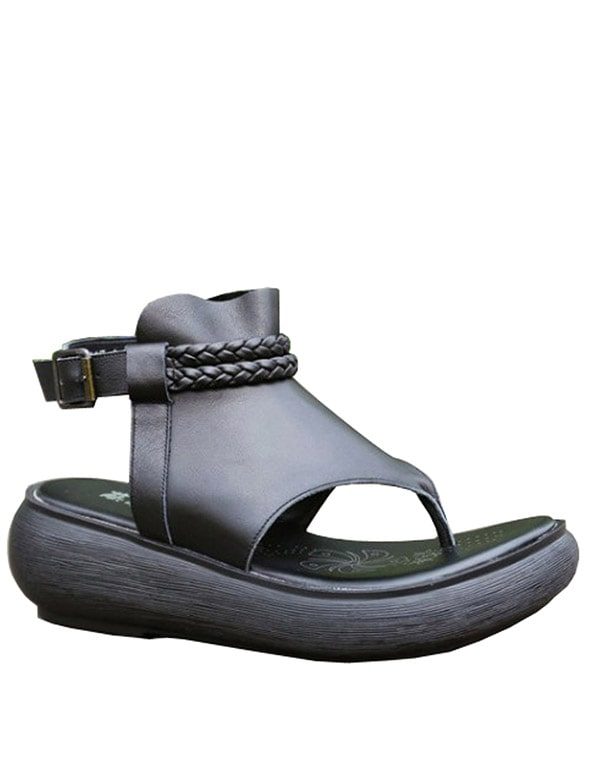 Handgemaakte Retro Flip-flop Sandalen Slingback