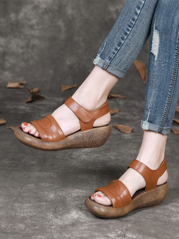 Retro Zomersandalen Voor Dames Met Sleehak