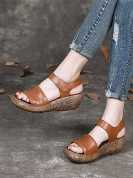 Retro Zomersandalen Voor Dames Met Sleehak