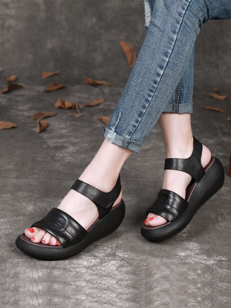 Retro Zomersandalen Voor Dames Met Sleehak