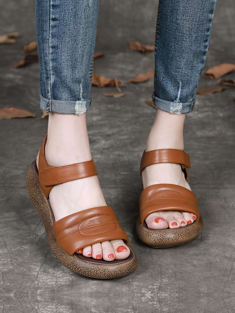 Retro Zomersandalen Voor Dames Met Sleehak