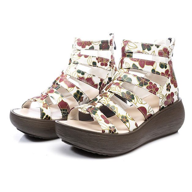 Romeinse Sandalen Met Zomerbloemenprint Voor Dames