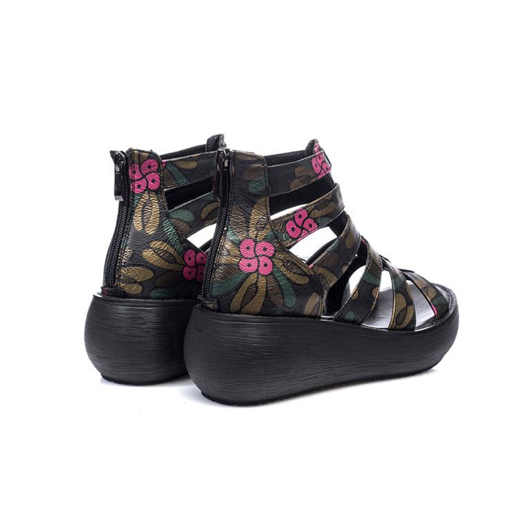 Romeinse Sandalen Met Zomerbloemenprint Voor Dames