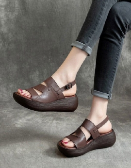 Slingback Retro Wedge Sandalen Voor Dames