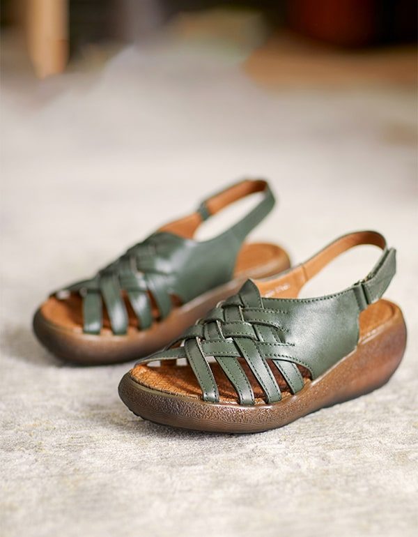 Slingback Sandalen Dames Groen