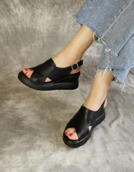 Slingback-sandalen Met Sleehak Voor Dames