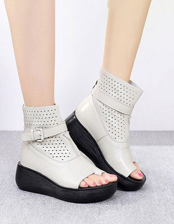 Slip Toe Platform Zomerlaarzen Sandalen