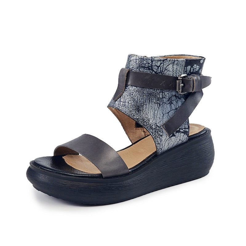 Zomer Dames Leren Platform Sandalen